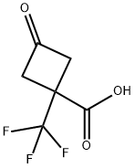 Cyclobutanecarboxylic acid, 3-oxo-1-(trifluoromethyl)- Structure