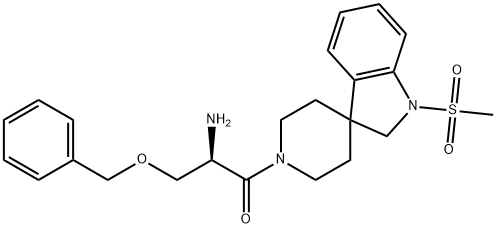 Spiro[3H-indole-3,4'-piperidine], 1'-[(2R)-2-amino-1-oxo-3-(phenylmethoxy)propyl]-1,2-dihydro-1-(methylsulfonyl)-,180465-67-2,结构式