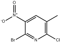 Pyridine, 2-bromo-6-chloro-5-methyl-3-nitro- Structure