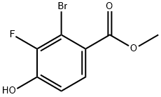 2-溴-3-氟-4-羟基苯甲酸甲酯, 1805552-00-4, 结构式
