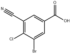 Benzoic acid, 3-bromo-4-chloro-5-cyano- Structure