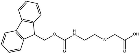 Acetic acid, 2-[[2-[[(9H-fluoren-9-ylmethoxy)carbonyl]amino]ethyl]thio]- Struktur