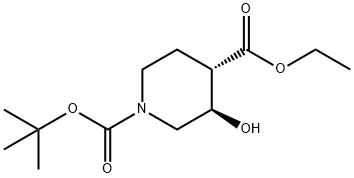 1,4-Piperidinedicarboxylic acid, 3-hydroxy-, 1-(1,1-dimethylethyl) 4-ethyl ester… Structure