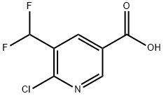 3-Pyridinecarboxylic acid, 6-chloro-5-(difluoromethyl)- Struktur