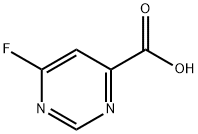 4-Pyrimidinecarboxylic acid, 6-fluoro- 化学構造式