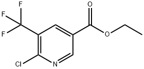 3-Pyridinecarboxylic acid, 6-chloro-5-(trifluoromethyl)-, ethyl ester 化学構造式