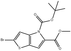 4H-Thieno[3,2-b]pyrrole-4,5-dicarboxylic acid, 2-bromo-, 4-(1,1-dimethylethyl) 5-methyl ester Structure