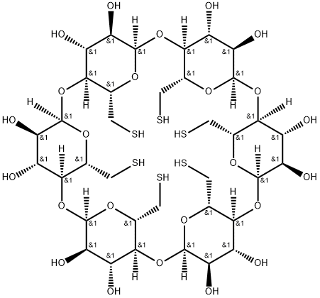 Hexakis-(6-Mercapto-6-deoxy)-α-Cyclodextrin 化学構造式