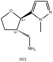 [2-(1-methyl-1H-pyrazol-5-yl)oxolan-3-yl]methanamine, trans Structure