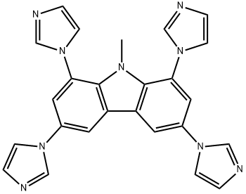 1,3,6,8-四(1H-咪唑-1-基)-9-甲基-9H-咔唑 结构式