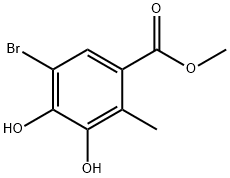 Benzoic acid, 5-bromo-3,4-dihydroxy-2-methyl-, methyl ester Struktur