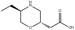 2-Morpholineaceticacid,5-ethyl-,(2S-trans)- Structure