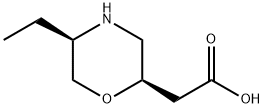 2-Morpholineaceticacid,5-ethyl-,(2R-cis)- Struktur