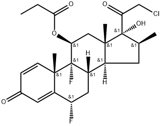 [(6S,8S,9R,10S,11S,13S,14S,16S,17R)-17-(2-chloroacetyl)-6,9-difluoro-17-hydroxy-10,13,16-trimethyl-3-oxo-6,7,8,11,12,14,15,16-octahydrocyclopenta[a]phenanthren-11-yl] propanoate,181527-42-4,结构式