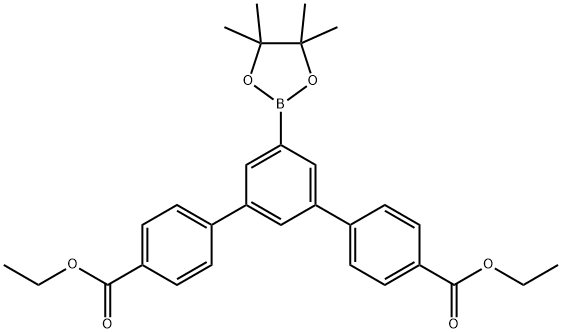 [1,1':3 ',1 ' '-三联苯]-4,4 ' '-二羧酸,5'-(4,4,5,5-四甲基-1,3,2-二氧硼杂环戊烷-2-基),4,4 ' '-二乙酯,1816997-27-9,结构式