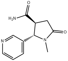 rac-(2R,3R)-1-methyl-5-oxo-2-(pyridin-3-yl)pyrrolidine-3-carboxamide, trans 化学構造式