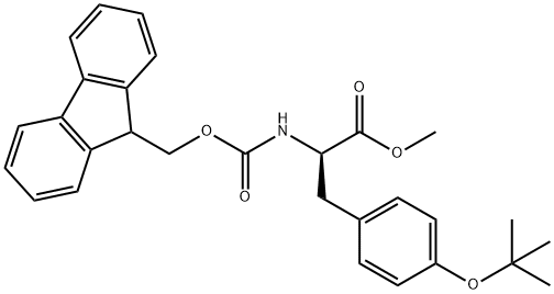 D-Tyrosine, O-(1,1-dimethylethyl)-N-[(9H-fluoren-9-ylmethoxy)carbonyl]-, methyl ester 结构式