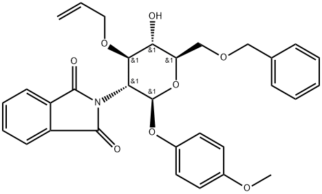 4-甲氧苯基-3-O-烯丙基-6-O-苄基-2-脱氧-2-邻苯二甲酰亚胺-Β-D-吡喃葡萄糖苷,1820583-64-9,结构式