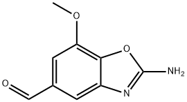 5-Benzoxazolecarboxaldehyde, 2-amino-7-methoxy- Structure