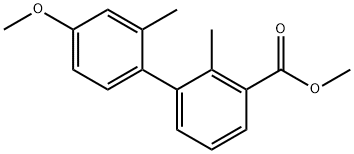 [1,1'-Biphenyl]-3-carboxylic acid, 4'-methoxy-2,2'-dimethyl-, methyl ester,1820618-12-9,结构式