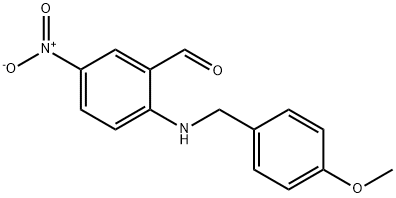 2-(4-Methoxybenzylamino)-5-nitrobenzaldehyde 化学構造式