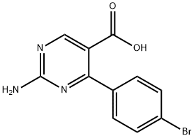 5-Pyrimidinecarboxylic acid, 2-amino-4-(4-bromophenyl)- Structure