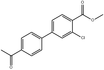 [1,1'-Biphenyl]-4-carboxylic acid, 4'-acetyl-3-chloro-, methyl ester 结构式