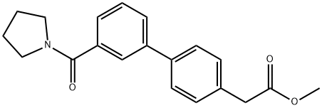 [1,1'-Biphenyl]-4-acetic acid, 3'-(1-pyrrolidinylcarbonyl)-, methyl ester 结构式