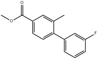 [1,1'-Biphenyl]-4-carboxylic acid, 3'-fluoro-2-methyl-, methyl ester 结构式