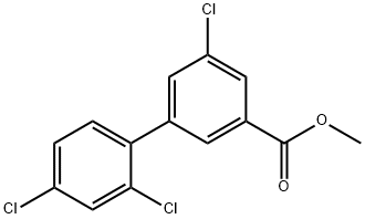 [1,1'-Biphenyl]-3-carboxylic acid, 2',4',5-trichloro-, methyl ester,1820706-81-7,结构式