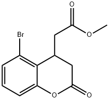 2H-1-Benzopyran-4-acetic acid, 5-bromo-3,4-dihydro-2-oxo-, methyl ester Structure