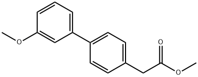 [1,1'-Biphenyl]-4-acetic acid, 3'-methoxy-, methyl ester Structure