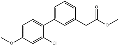 [1,1'-Biphenyl]-3-acetic acid, 2'-chloro-4'-methoxy-, methyl ester Structure