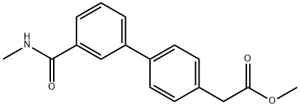 [1,1'-Biphenyl]-4-acetic acid, 3'-[(methylamino)carbonyl]-, methyl ester Structure