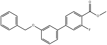 [1,1'-Biphenyl]-4-carboxylic acid, 3-fluoro-3'-(phenylmethoxy)-, methyl ester 结构式