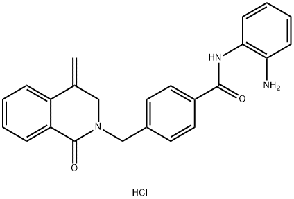 Benzamide, N-(2-aminophenyl)-4-[(3,4-dihydro-4-methylene-1-oxo-2(1H)-isoquinolinyl)methyl]-, hydrochloride (1:1) Struktur