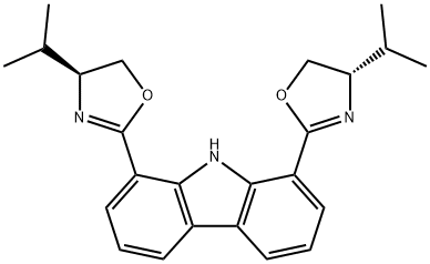 1,8-双((S)-4-异丙基-4,5-二氢恶唑-2-基)-9H-咔唑 结构式