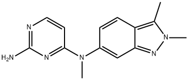 N4-(2,3-Dimethyl-2H-indazol-6-yl)-N4-methyl-2,4-pyrimidinediamine Struktur