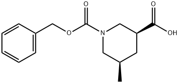 1,3-Piperidinedicarboxylic acid, 5-methyl-, 1-(phenylmethyl) ester, (3S,5R)- Structure