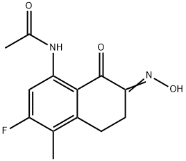 Acetamide, N-[3-fluoro-5,6,7,8-tetrahydro-7-(hydroxyimino)-4-methyl-8-oxo-1-naphthalenyl]- Struktur