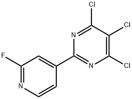 Pyrimidine, 4,5,6-trichloro-2-(2-fluoro-4-pyridinyl)- Structure