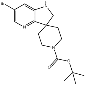 Spiro[piperidine-4,3′-[3H]pyrrolo[3,2-b]pyridine]-1-carboxylic acid, 6′-bromo-1′… Structure