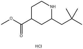 Methyl 2-neopentylpiperidine-4-carboxylate hydrochloride 化学構造式