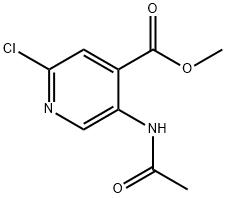 4-Pyridinecarboxylic acid, 5-(acetylamino)-2-chloro-, methyl ester 化学構造式