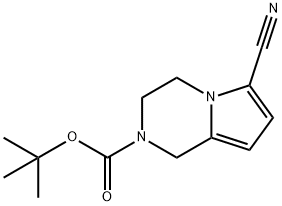 Pyrrolo[1,2-a]pyrazine-2(1H)-carboxylic acid, 6-cyano-3,4-dihydro-, 1,1-dimethylethyl ester Structure
