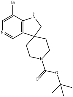 Spiro[piperidine-4,3′-[3H]pyrrolo[3,2-c]pyridine]-1-carboxylic acid, 7′-bromo-1′… 化学構造式