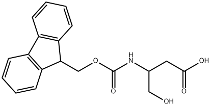 3-(((((9H-芴-9-基)甲氧基)羰基)氨基)-4-羟基丁酸, 1823615-48-0, 结构式