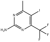 2-Pyrimidinamine, 5-iodo-4-methyl-6-(trifluoromethyl)- 化学構造式