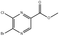 2-Pyrazinecarboxylic acid, 5-bromo-6-chloro-, methyl ester Struktur