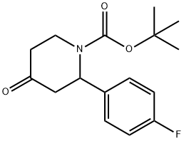 1-Piperidinecarboxylic acid, 2-(4-fluorophenyl)-4-oxo-, 1,1-dimethylethyl ester,1824017-89-1,结构式